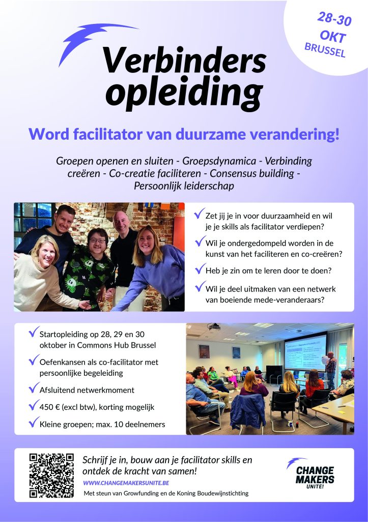 Je bekijkt nu Verbindersopleiding van Changemakers Unite: Faciliteren van gedragen duurzaamheidstrajecten